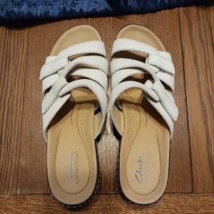 Clark's Merliah Karli Sandal, Leather, Size 8, White